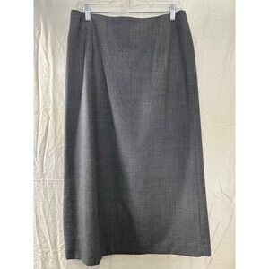 Pendleton Savy Stretch 98% Wool Skirt Sz 12‎ Gray A-Line Skirt Long Back Slit